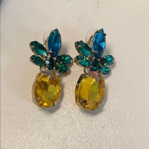 Betsey Johnson Large Pineapple Earrings